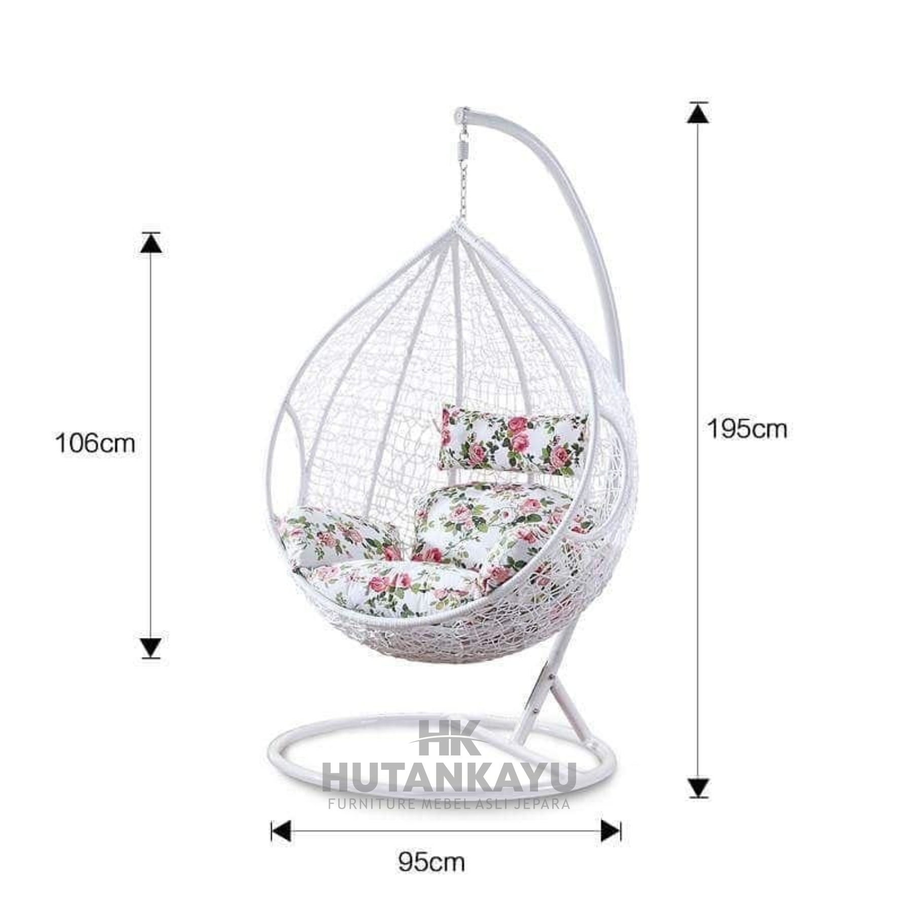 AYN005 Ayunan Rotan Bulat Pegangan Tangan Hutankayu Furniture Jepara Handycraft Mebel Meubel Jati Murah Jepara