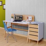 Meja Kerja Retro Minimalis Mahoni