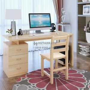 Set Meja Kursi Kerja Minimalis Jati