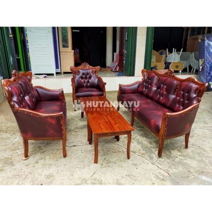 Sofa Tamu Klasik Jati Red
