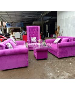 Sofa Tamu Jati Mewah Purple