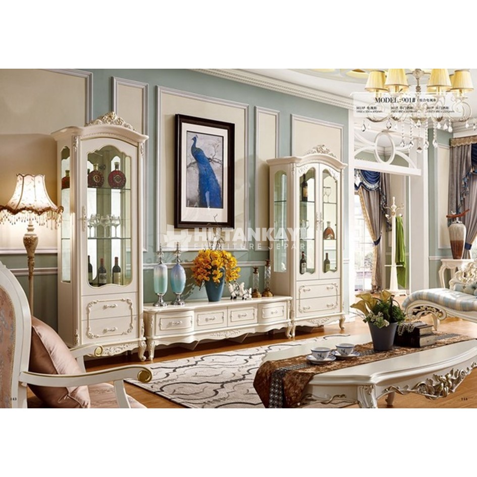 Backdrop TV Ukir Jati