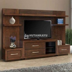 Backdrop TV Jati Minimalis