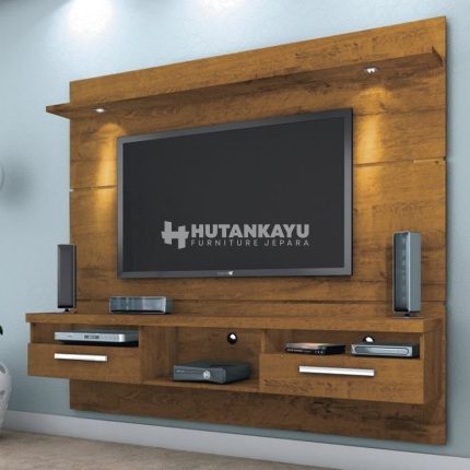 Backdrop TV Minimalis Jati Retro
