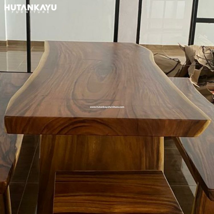 Meja Makan Trembesi Set Hutankayu Furniture Mebel Jati Jepara 02