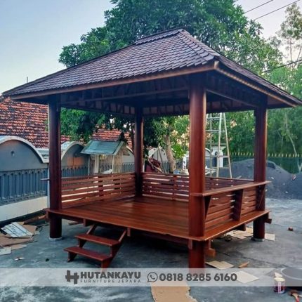 Gazebo Minimalis Besar Kayu Kelapa Hutankayu Furniture Mebel Jepara