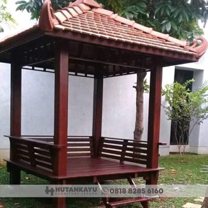 Gazebo Minimalis Kayu Kelapa Tiang Kotak Hutankayu Furniture Mebel Jepara