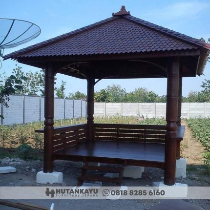 Gazebo Minimalis Sedang Kayu Glugu Hutankayu Furniture Mebel Jepara