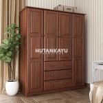 Lemari Pakaian 4 Pintu Minimalis Jati - Gambar 5