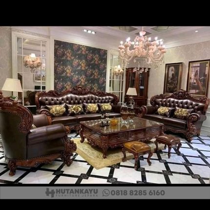 Kursi Tamu Ukir Mewah Jati Jepara Hutankayu Furniture Mebel Jepara