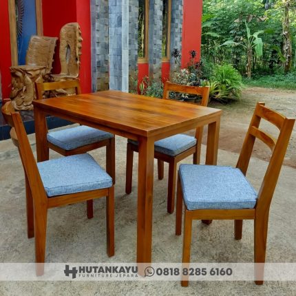 Meja Makan Minimalis Jati Hutankayu Furniture Mebel Jepara