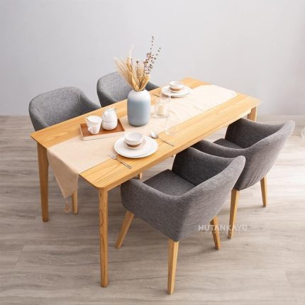 Meja Makan Retro Kursi Jok Hutankayu Furniture Mebel Jepara