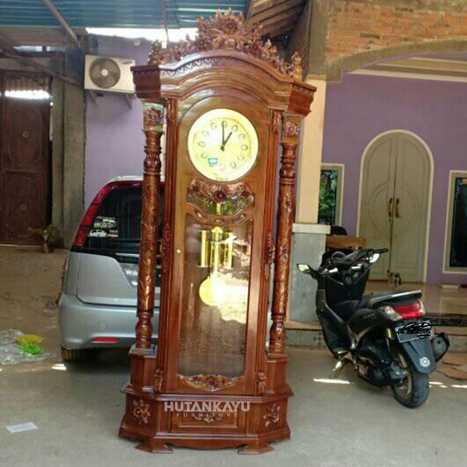 Almari Jam Mawar Brown Hutankayu Furniture Mebel Jepara