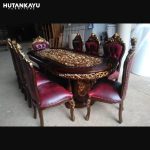 Meja Makan Ganesha Ukir Kursi 8 Hutankayu Furniture Mebel Jati Jepara 01