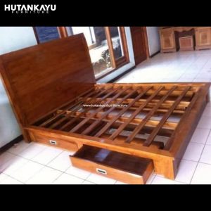 Tempat Tidur Dipan Laci Headboard Block Hutankayu Furniture Mebel Jati Jepara 01