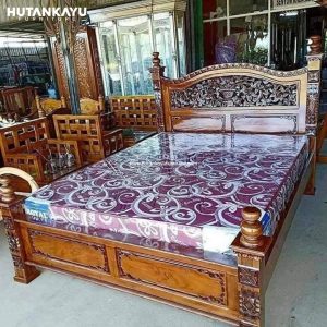 Tempat Tidur Dipan Ukir Jati Minimalis Hutankayu Furniture Mebel Jati Jepara 01