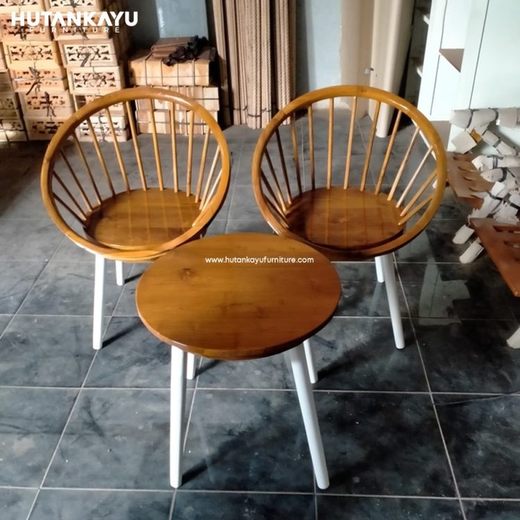 Kursi Teras Cantik Bulat Hutankayu Furniture Mebel Jati Jepara