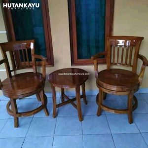 Kursi Teras Cantik Putar Hutankayu Furniture Mebel Jati Jepara