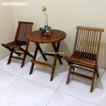 Kursi Teras Lipat Bulat Hutankayu Furniture Mebel Jati Jepara