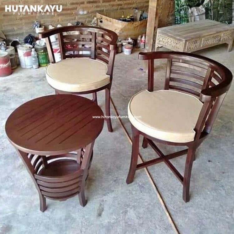 Kursi Teras Mangkok Bulat Jok Hutankayu Furniture Mebel Jati Jepara