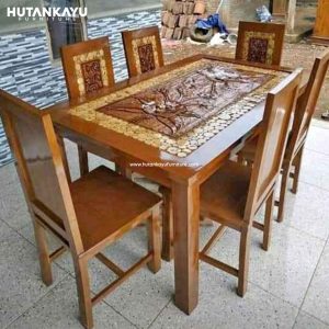 Meja Makan Balero Ukir Kursi 6 Set Hutankayu Furniture Mebel Jati Jepara 01