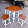 Meja Makan Cafe Bulat Hutankayu Furniture Mebel Jati Jepara