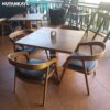 Meja Makan Cafe Kotak K4 Jok Hutankayu Furniture Mebel Jati Jepara
