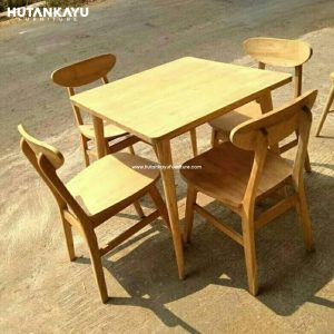 Meja Makan Cafe Kotak Ropan Hutankayu Furniture Mebel Jati Jepara