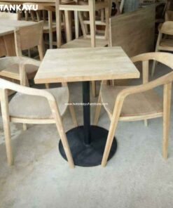 Meja Makan Cafe Kotak Selly Hutankayu Furniture Mebel Jati Jepara