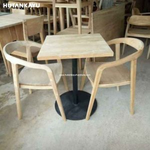 Meja Makan Cafe Kotak Selly Hutankayu Furniture Mebel Jati Jepara