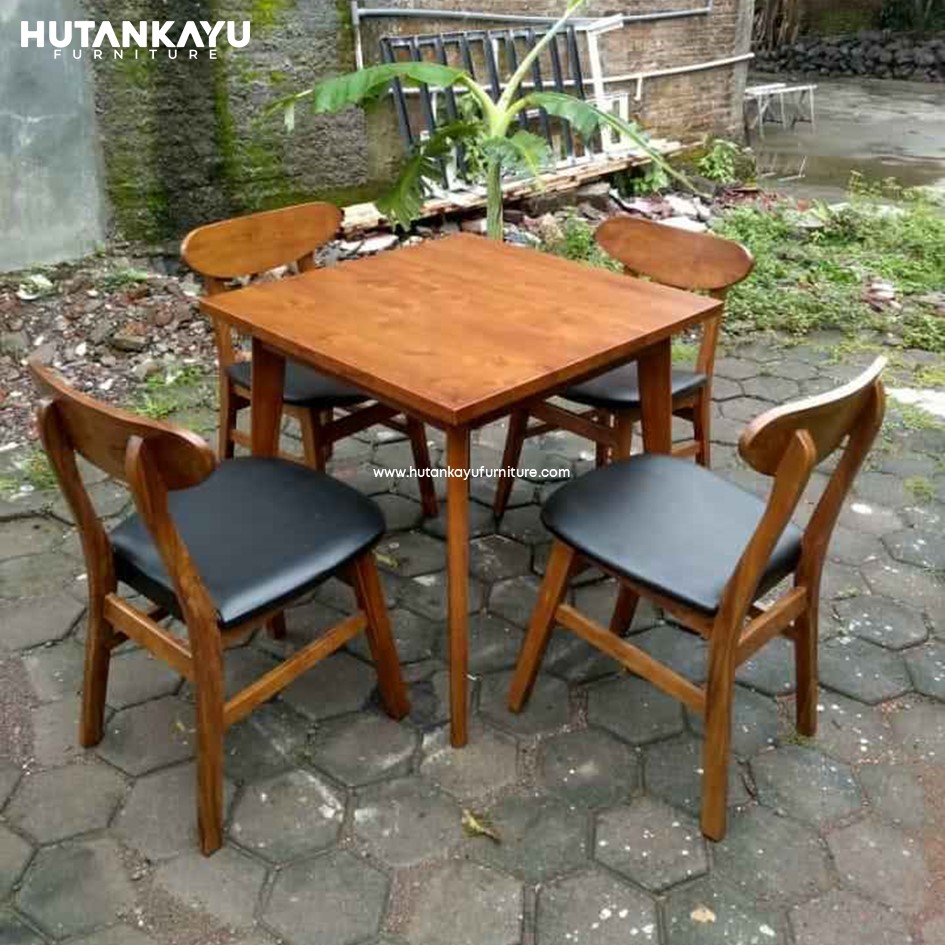 Meja Makan Cafe Set Hutankayu Furniture Mebel Jati Jepara 01