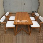 Meja Makan Minimalis Jok Kursi 4 Hutankayu Furniture Mebel Jati Jepara 01