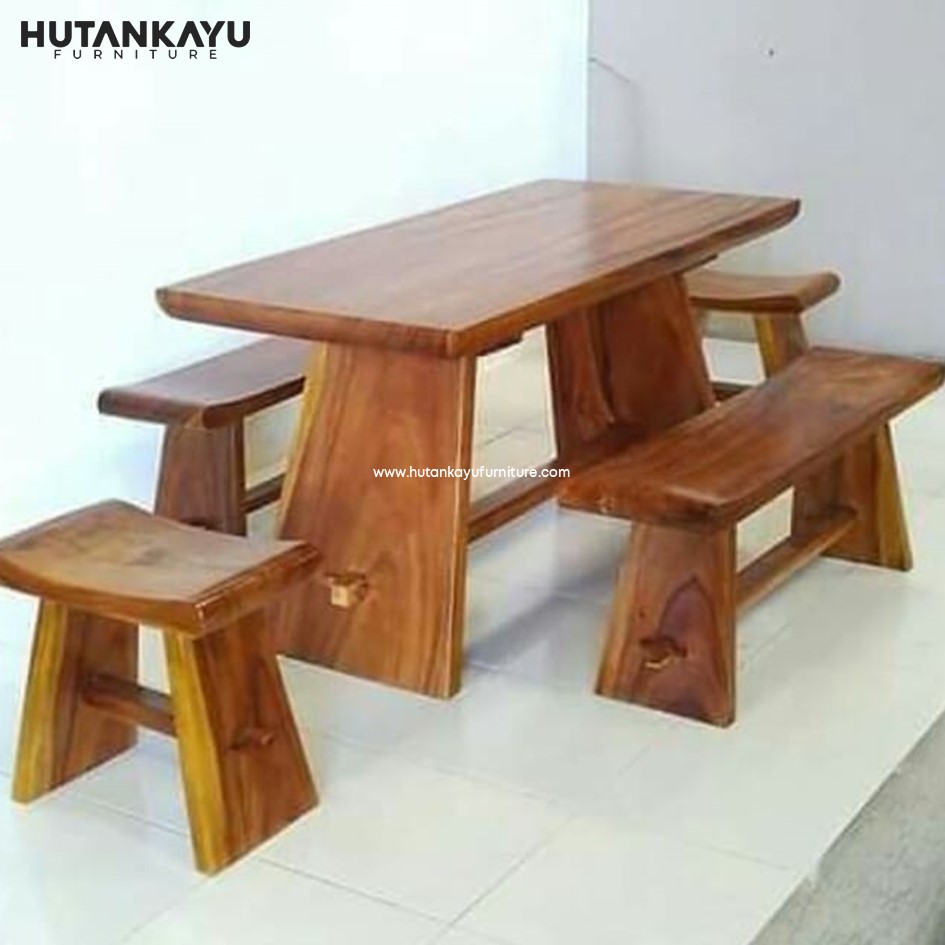 Meja Makan Trembesi Model Sate Hutankayu Furniture Mebel Jati Jepara 02