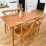 Meja Makan Minimalis Silang Hutankayu Furniture Mebel Jati Jepara 01