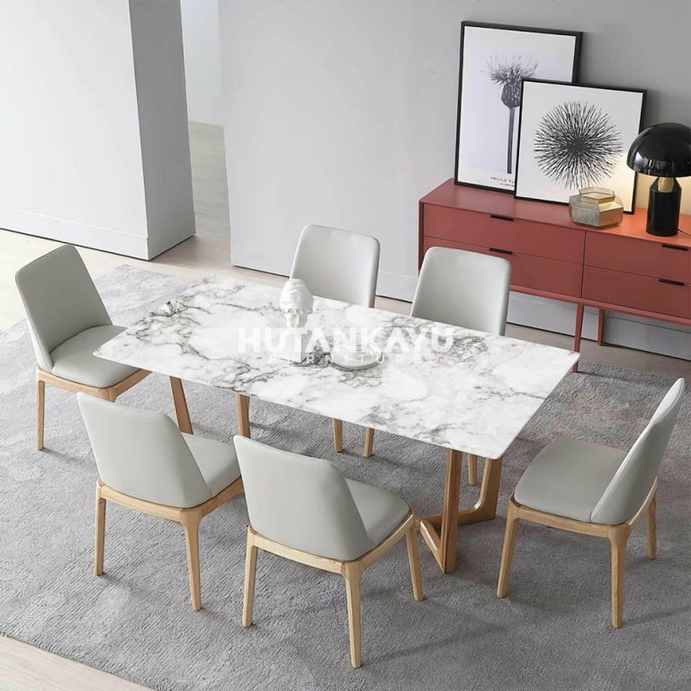 Meja Makan Set Magnito Hutankayu Furniture Mebel Jati Jepara