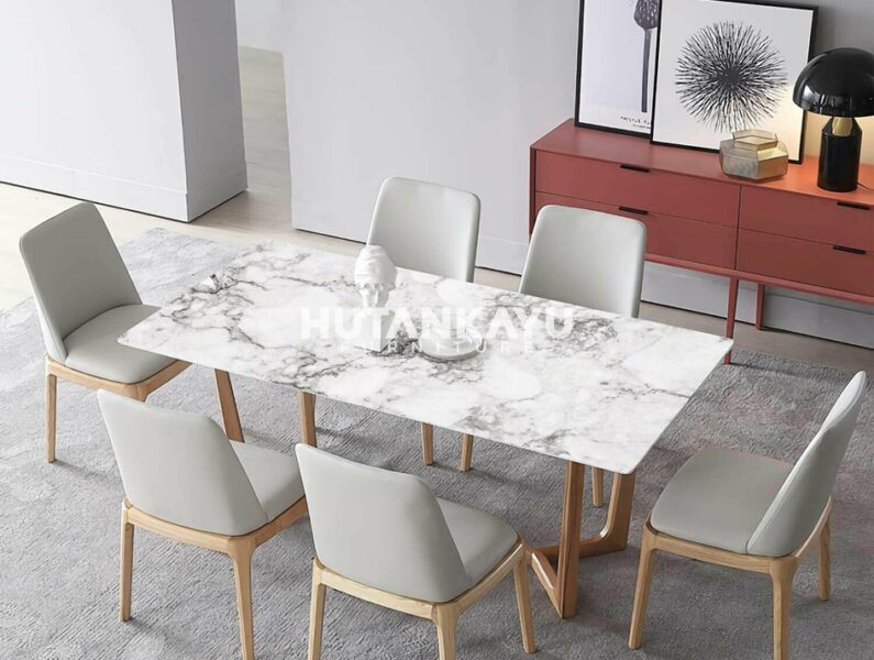 Meja Makan Set Magnito Hutankayu Furniture Mebel Jati Jepara
