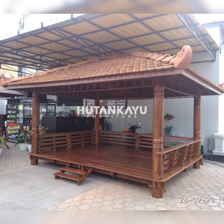 Gazebo Jati Genteng 4 x 5 Meter Hutankayu Furniture Mebel Jati Jepara 01