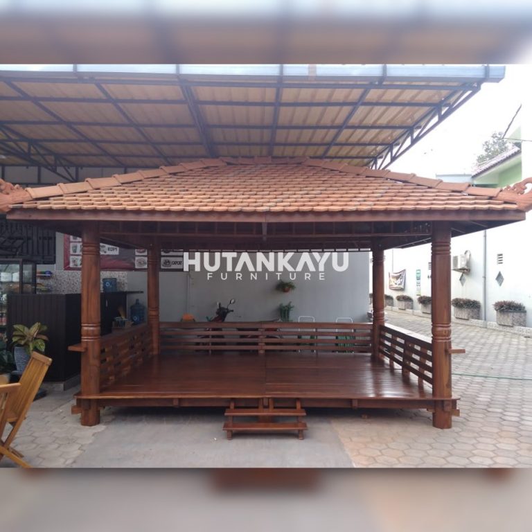 Gazebo Jati Genteng 4 x 5 Meter Hutankayu Furniture Mebel Jati Jepara 02