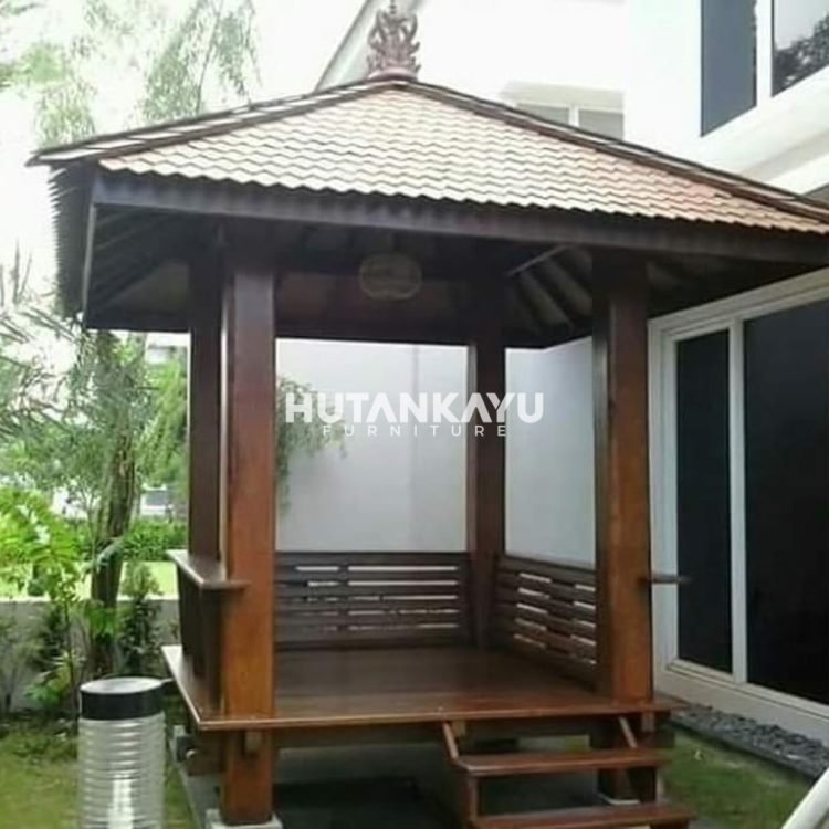 Gazebo Jati Kotak Dim 17cm 2 x 2 Meter Hutankayu Furniture Mebel Jati Jepara