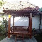 Gazebo Jati Tiang Kotak Genteng 2 x 2 Meter Hutankayu Furniture Mebel Jati Jepara