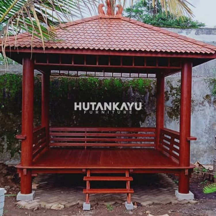 Gazebo Kelapa Uk. 2,5 x 2,5 Meter Hutankayu Furniture Mebel Jati Jepara