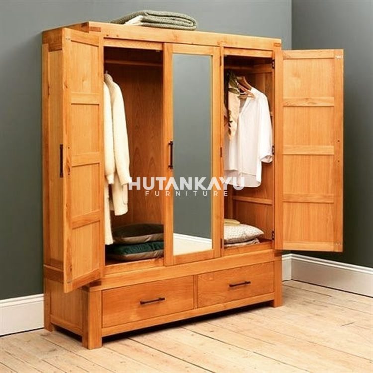 Lemari Pakaian Noah Hutankayu Furniture Mebel Jati Jepara