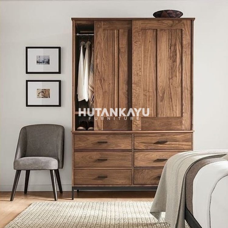 Lemari Pakaian Oscar Hutankayu Furniture Mebel Jati Jepara