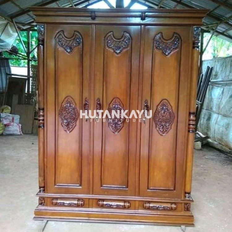 Lemari Pakaian Pamungkas Hutankayu Furniture Mebel Jati Jepara