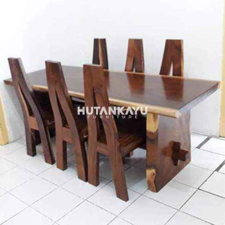 Meja Makan Trembesi Akhilles Hutankayu Furniture Mebel Jati Jepara 01