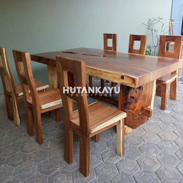 Meja Set Trembesi Orfeus Hutankayu Furniture Mebel Jati Jepara